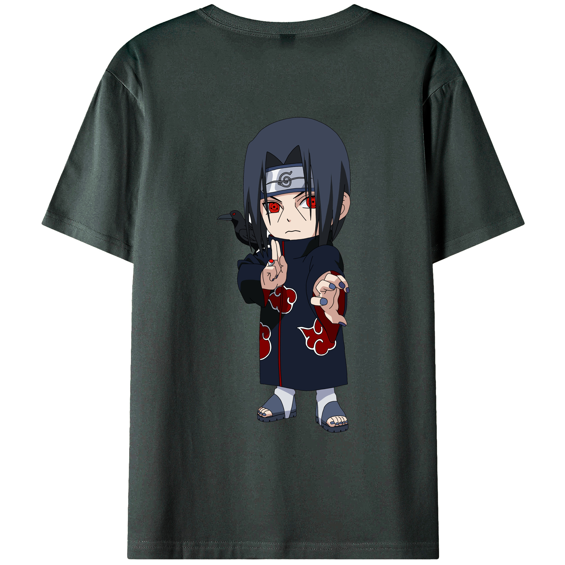 （画像用） NARUTO -ナルト- うちは イタチ Uchiha Itachi 綿100％ メンズ半袖Tシャツ（バックプリント） 通気性